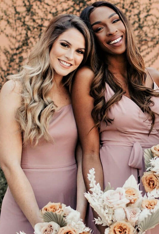 Photo of Models wearing bridesmaid collection dresses